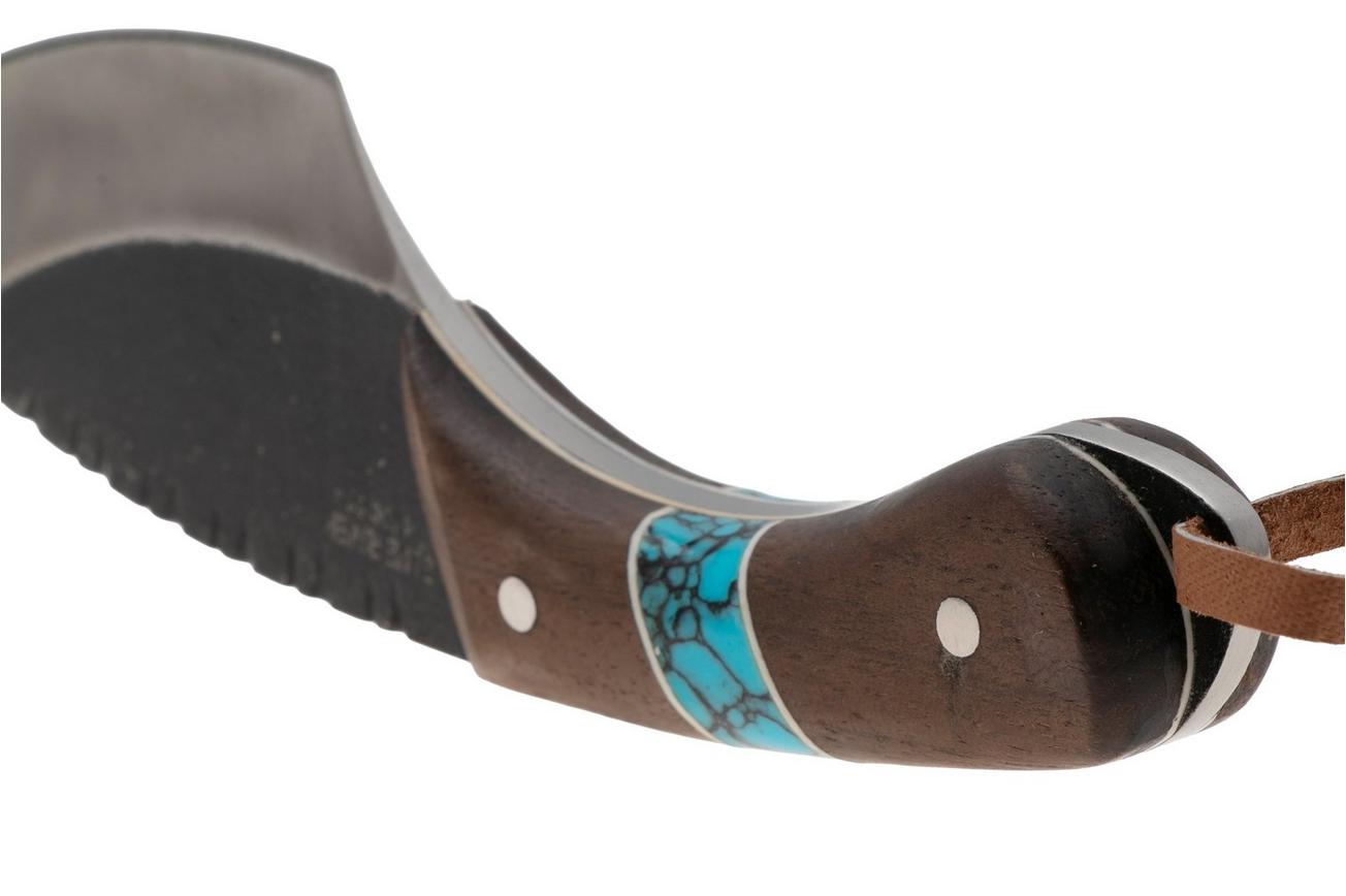 Condor Blue River Skinner CTK112-3.5-4C, Brut De Forge 440C, Walnut Turqouise Stone, vaststaand mes
