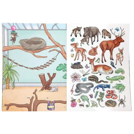 Depesche Create your Animal World Malbuch mit Stickern
