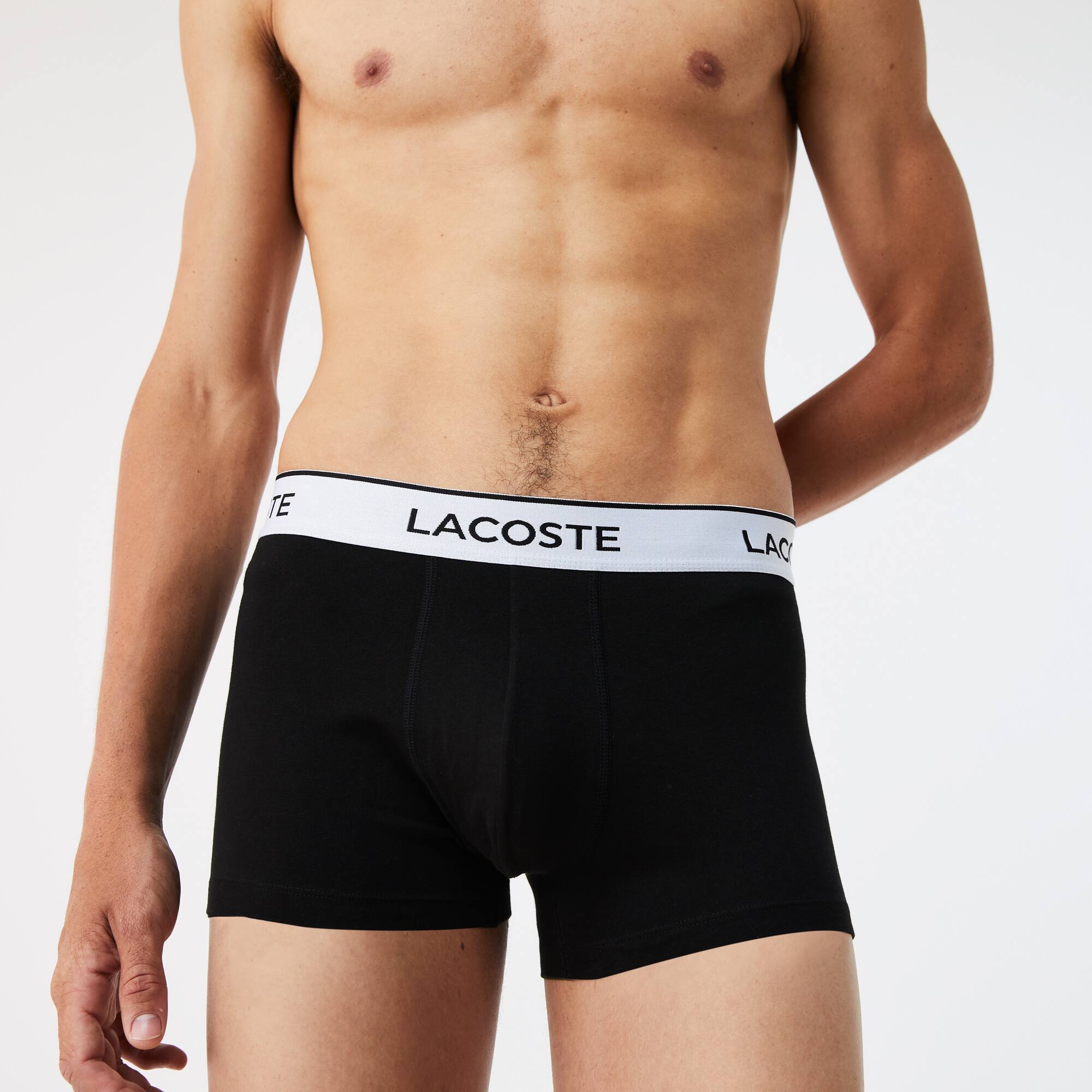 Lot de 3 boxers courts homme Lacoste avec ceintures contrastées Sous-Vêtements - Noir - Lacoste - Homme