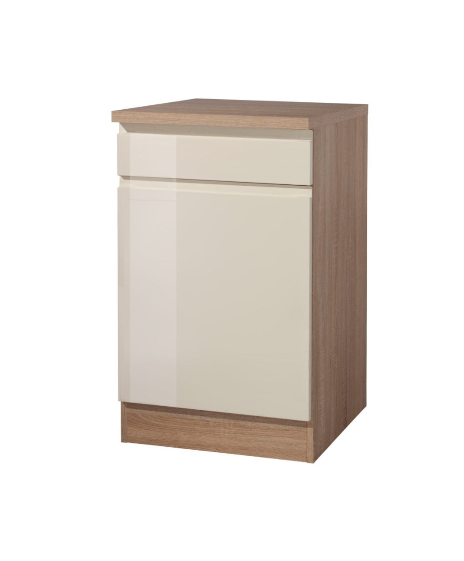 Anrichte WIEN - creme Hochglanz-Sonoma Eiche - 50 cm breit
