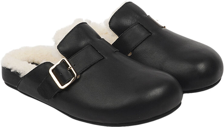 Lovelies NESSO - SKIN MULES WITH ADJUSTABLE BUCKET Black