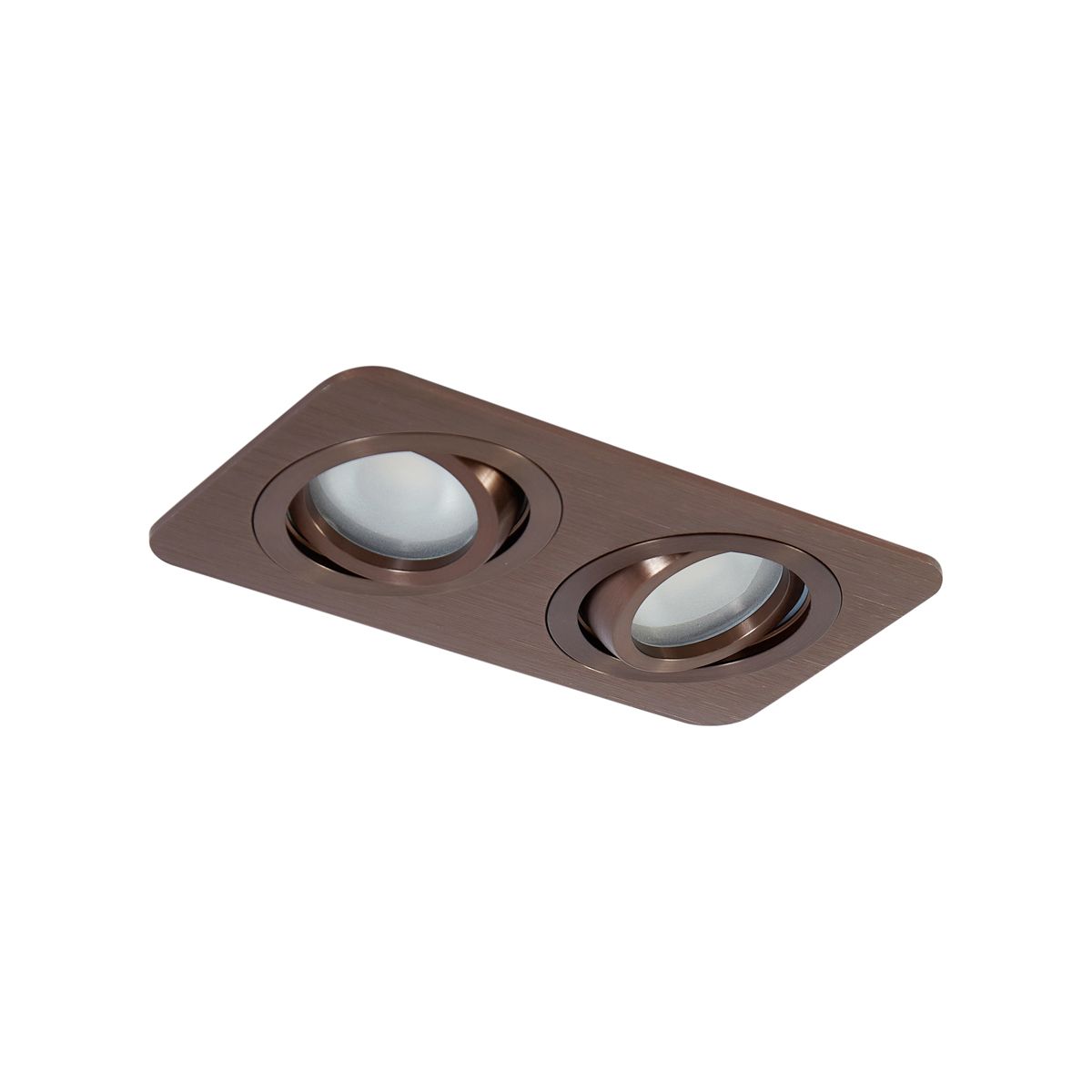 Set van 6 afgeronde inbouwspots donkerbrons GU10 50mm draai- en kantelbaar IP44 2-lichts - Alberto