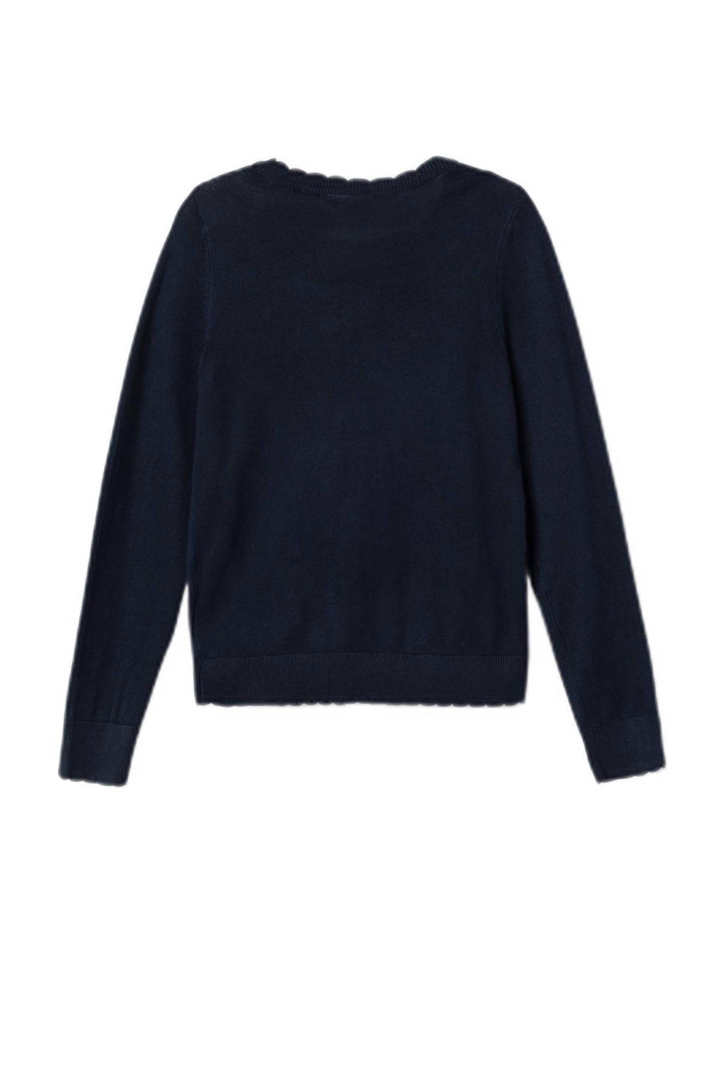 NAME IT fijngebreid vest NKFVAMONE donkerblauw