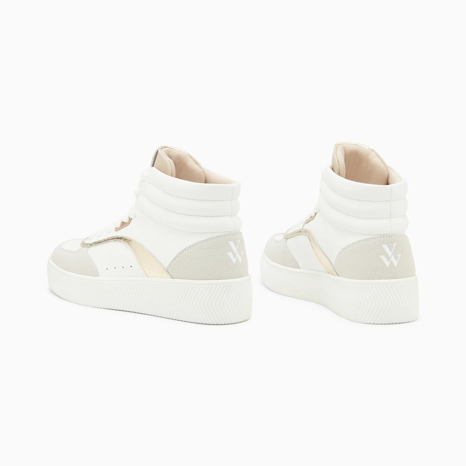 Sneakers-Baskets montantes Jemma blanc et or