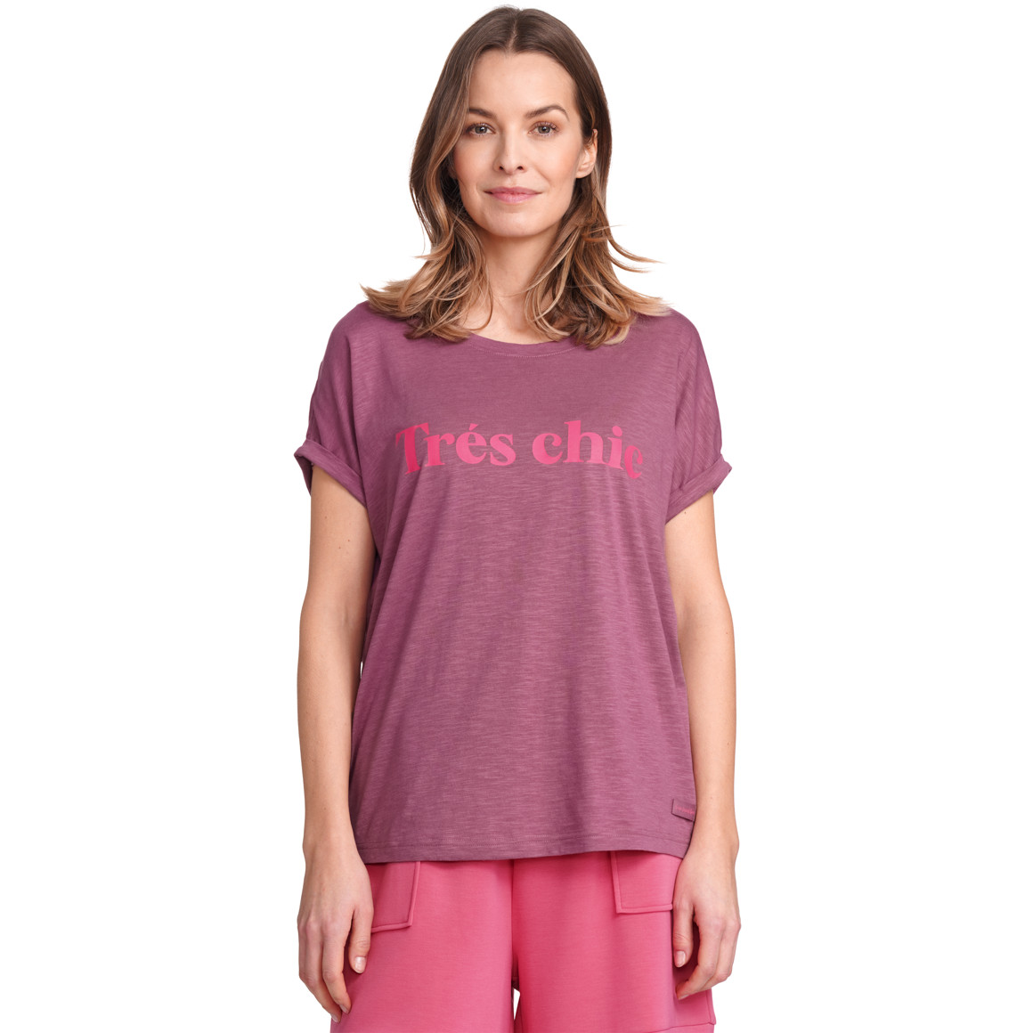 Gina Benotti Damen T-Shirt mit Print himbeer
