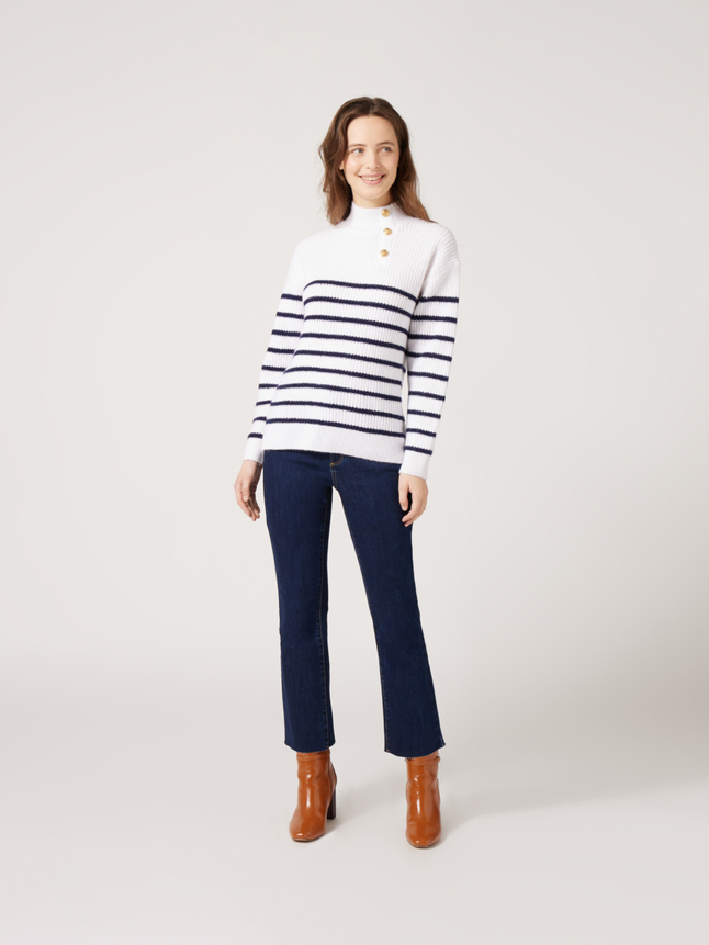 Pull marinière avec détails boutons