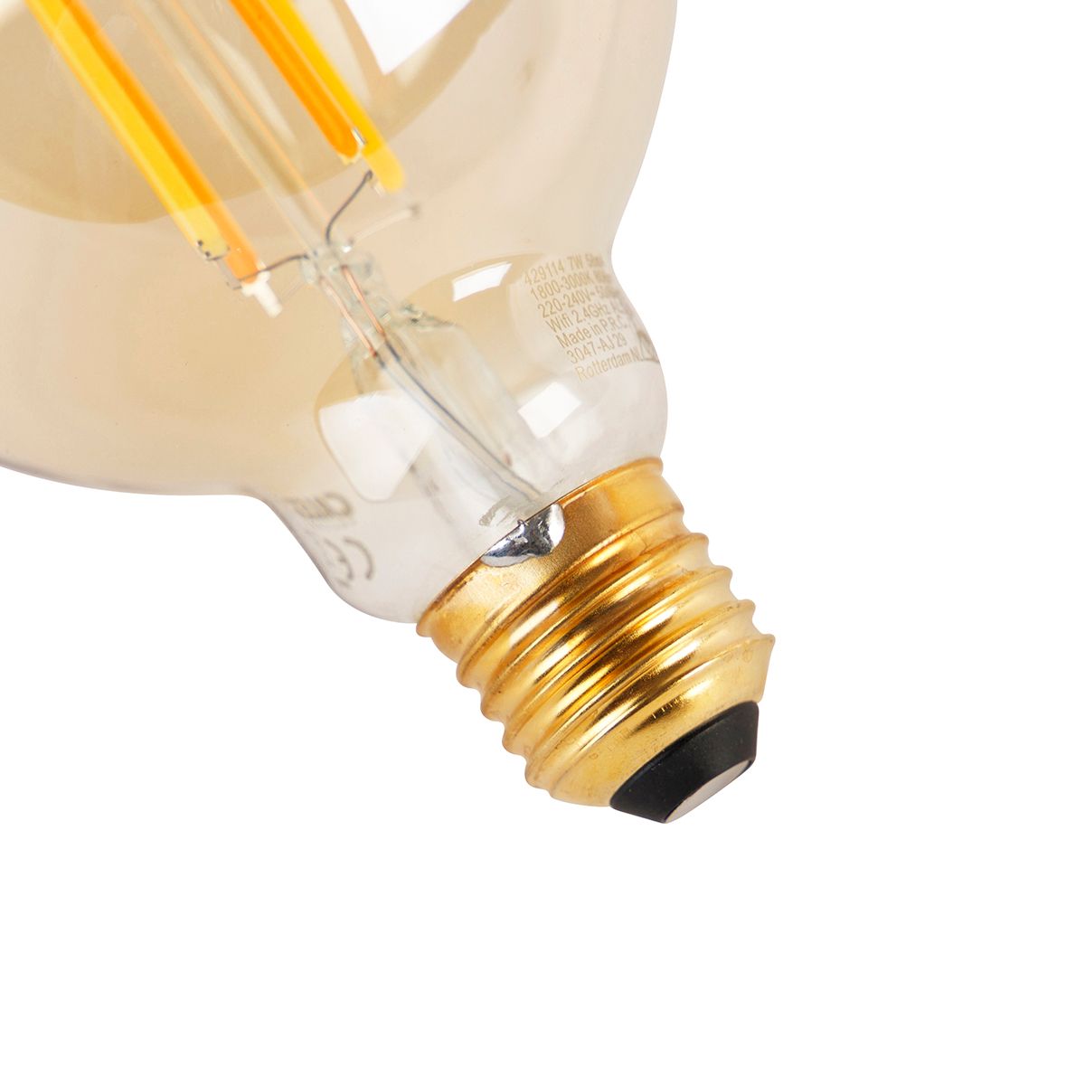 Set van 3 smart E27 dim to warm LED lampen G95 goldline 7W 806 lm 1800K - 3000K