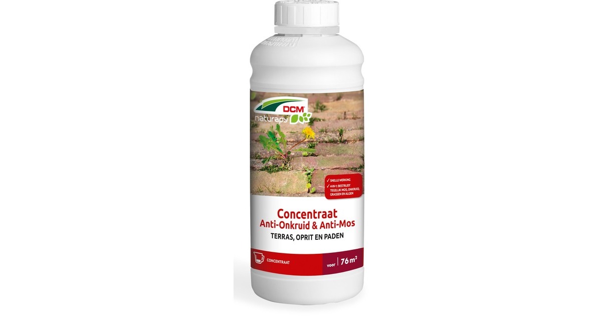 DCMAnti-Onkruid & Anti-Mos - Totaal - Concentraat 1 L onkruidverdelger  (Tot 76 m²)