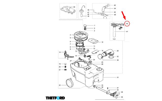 Thetford Abdeckung Pump Out passend zu Fäkalientank C250 - C260