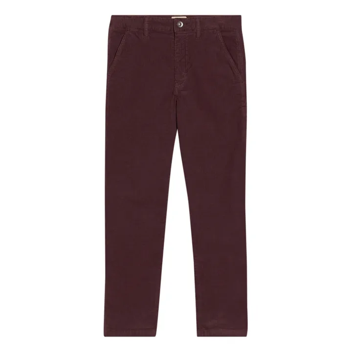 Bellerose Pantalon Droit Velours Painter | Aubergine