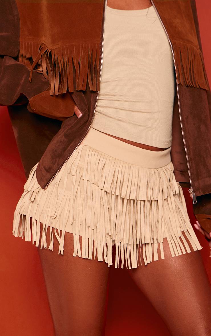 Crème Short Ultra-court En Synthétique À Franges