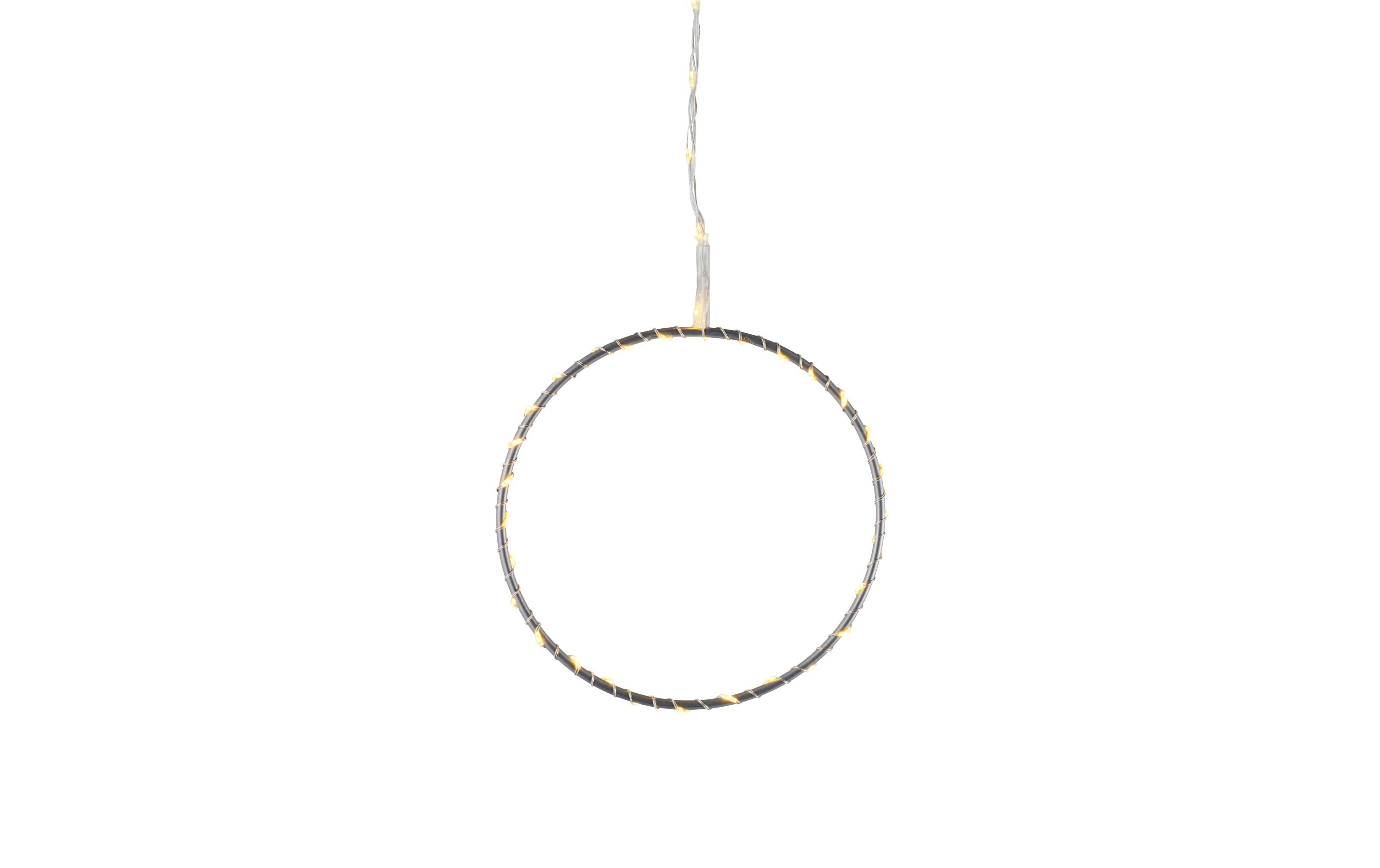 Fensterhänger Liva Kreis, 80 LEDs, Ø 25 cm, SilberLED Kreis in Silber 25 cm