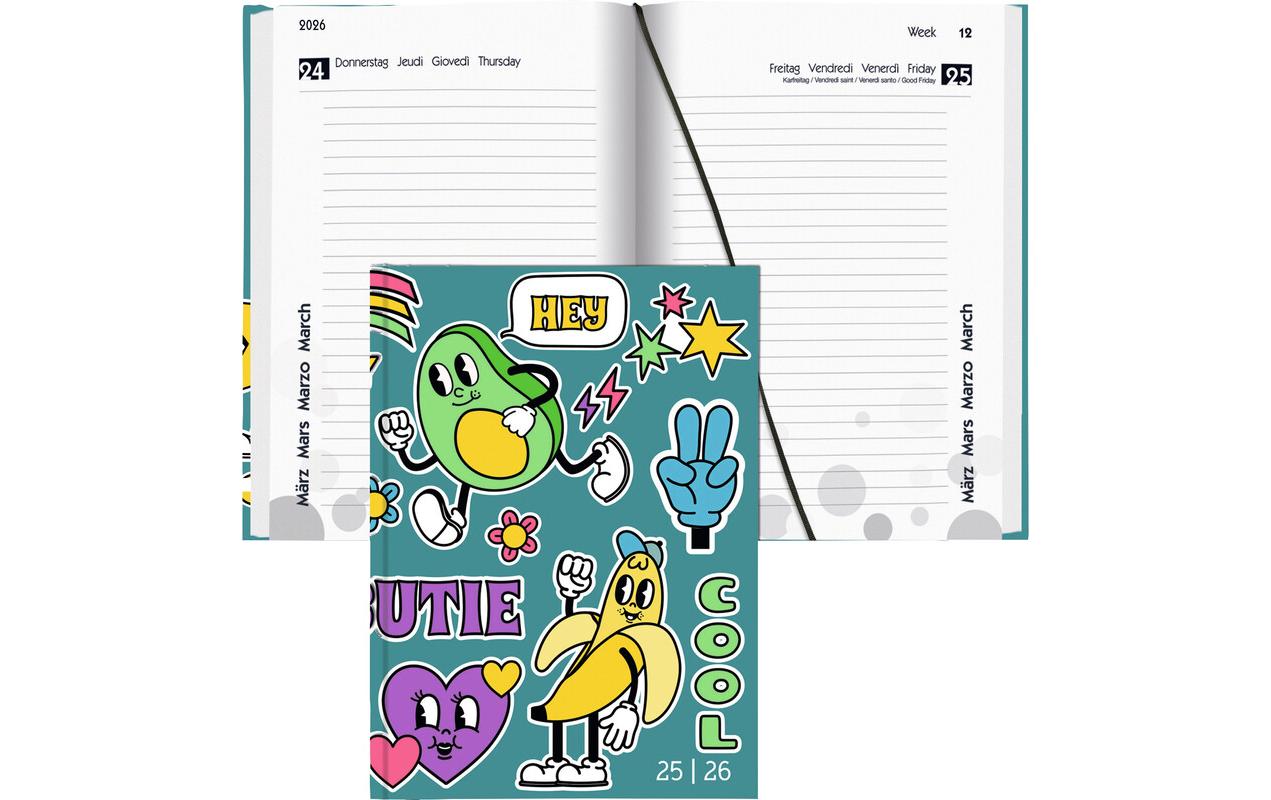 Schüleragenda Mydiary Comic 25/26 FSC, 1T/1S, 12 x 16.5 cmModerner Terminplaner für Jugendliche