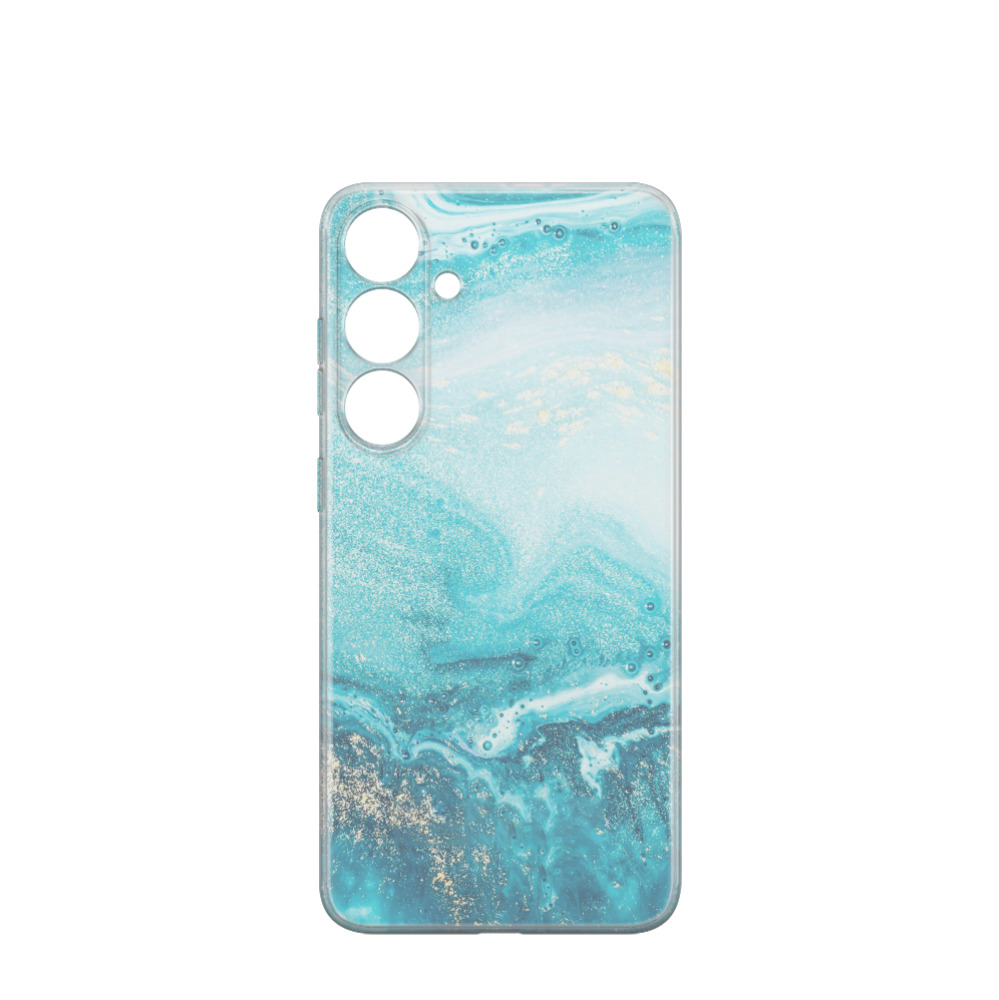 Samsung Galaxy S24 Plus Gummi Hülle Marmor Marble - Türkis