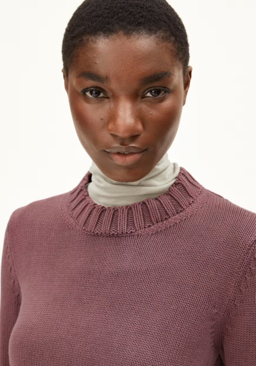 Armedangels Strickpullover Amaliaas GMT Dye Dark Berry