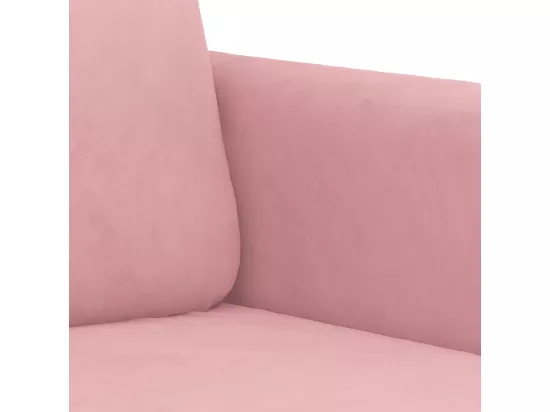 Ensemble de canapés 3 pièces avec coussins rose velours