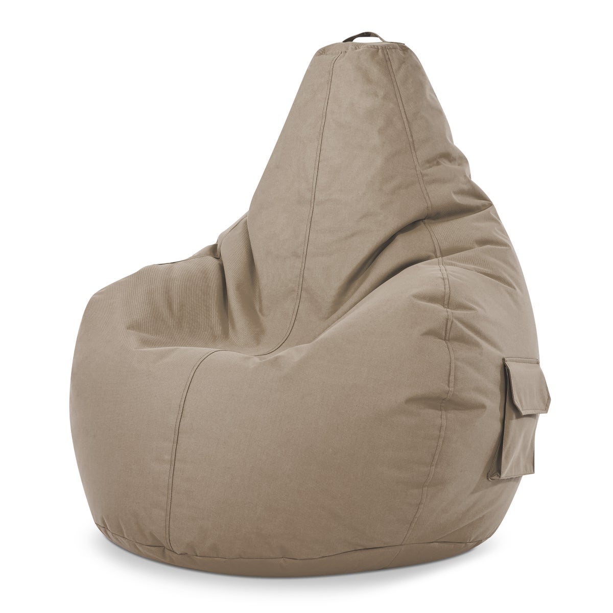 Green Bean Zitzak met rugleuning 80x70x90cm - Gaming stoel met 230L vulling, comfortabel, zacht, wasbaar - Zitzak vloerkussen, loungestoel, voetenbank, relaxstoel, gamerstoel, taupe