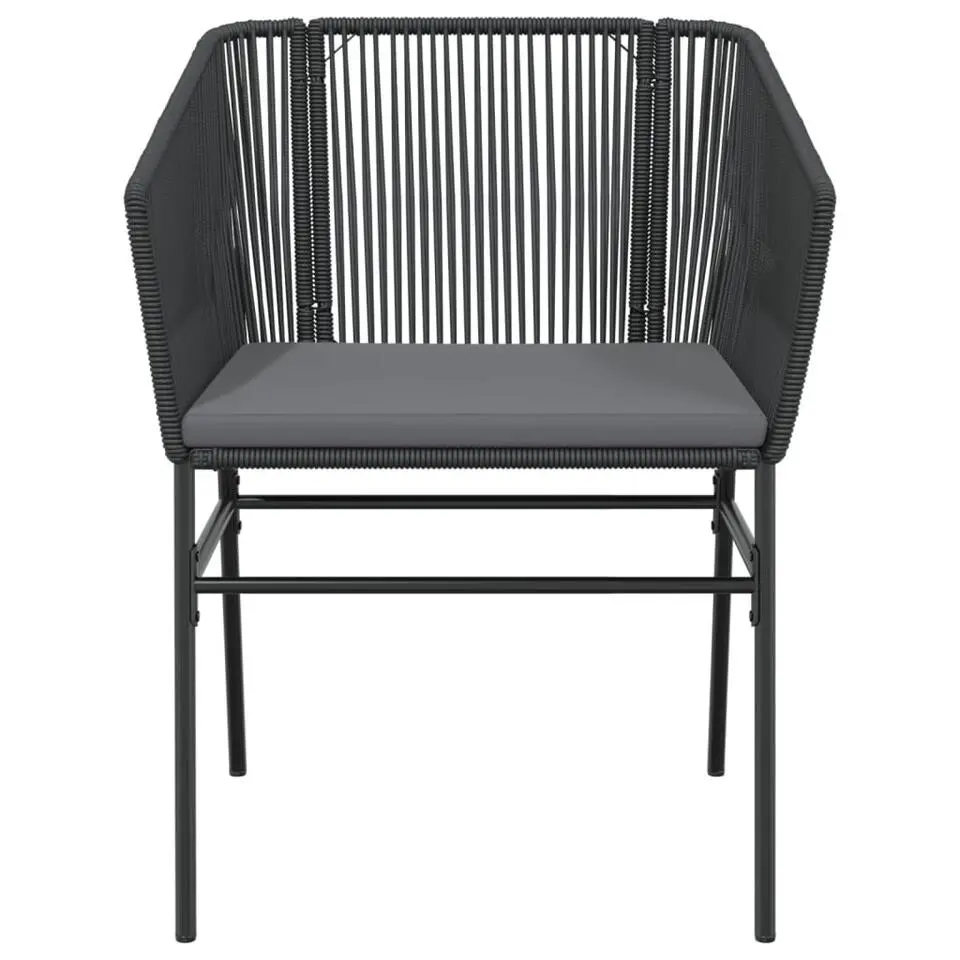 vidaXL - Tuinstoelen - Kussens - Zwart - Poly rattan - 2 stuks