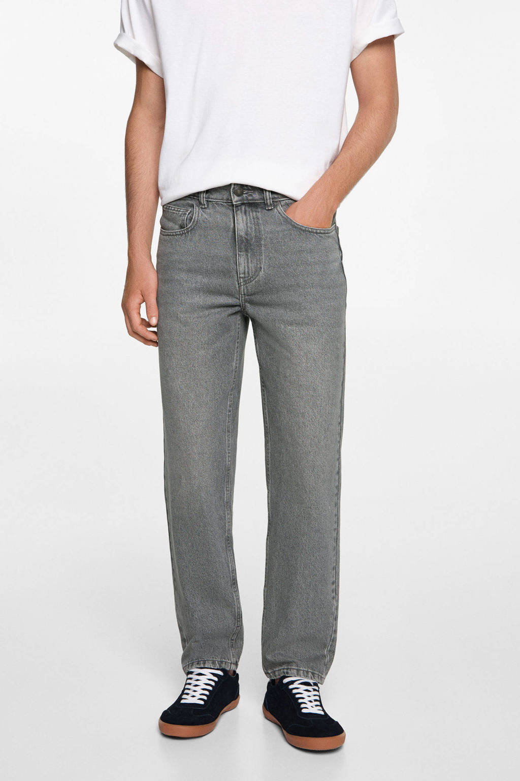 MANGO TEEN regular fit jeans grijs