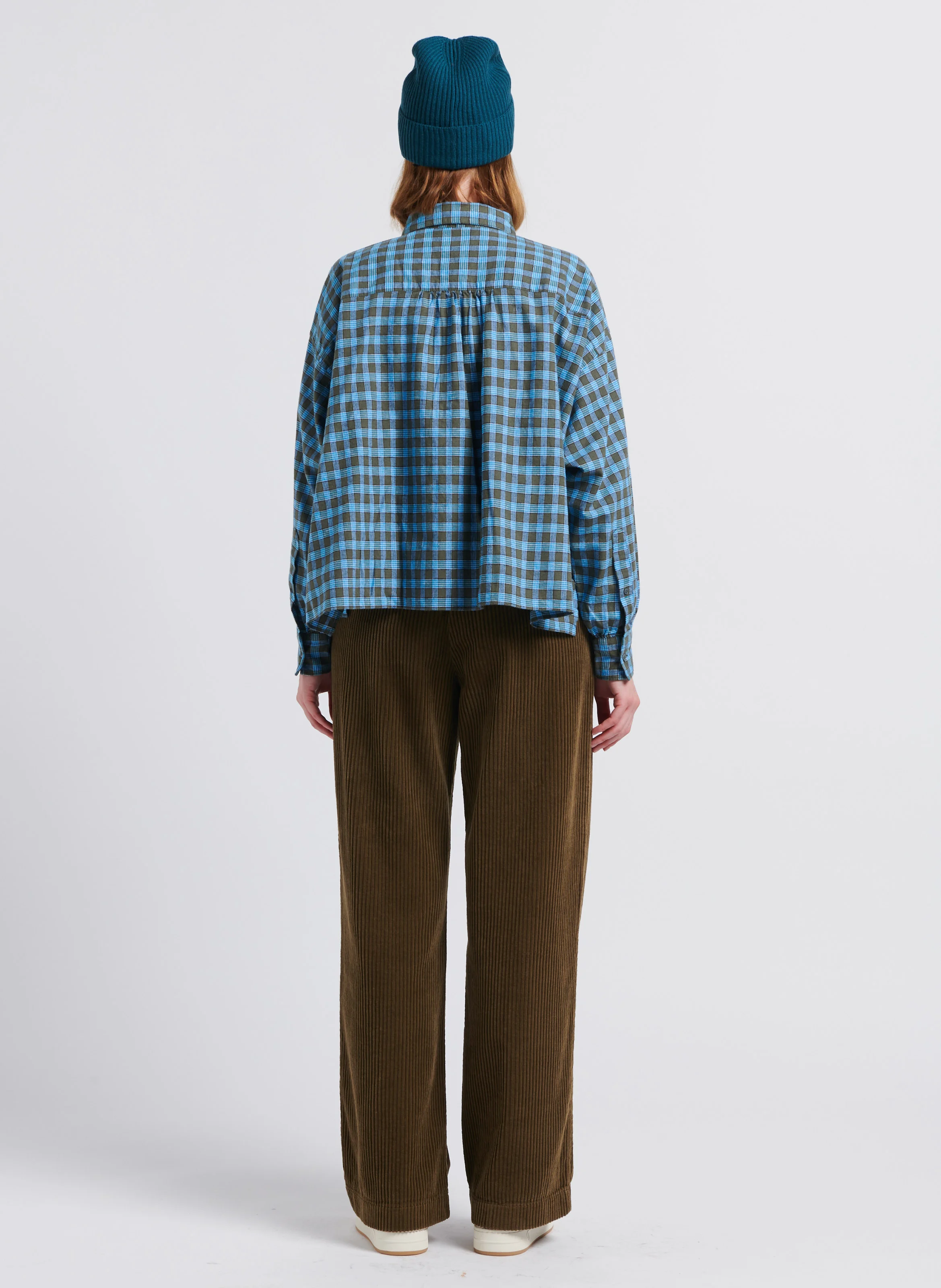 DAVIS - Pantalon en velours côtelé en coton| Vert