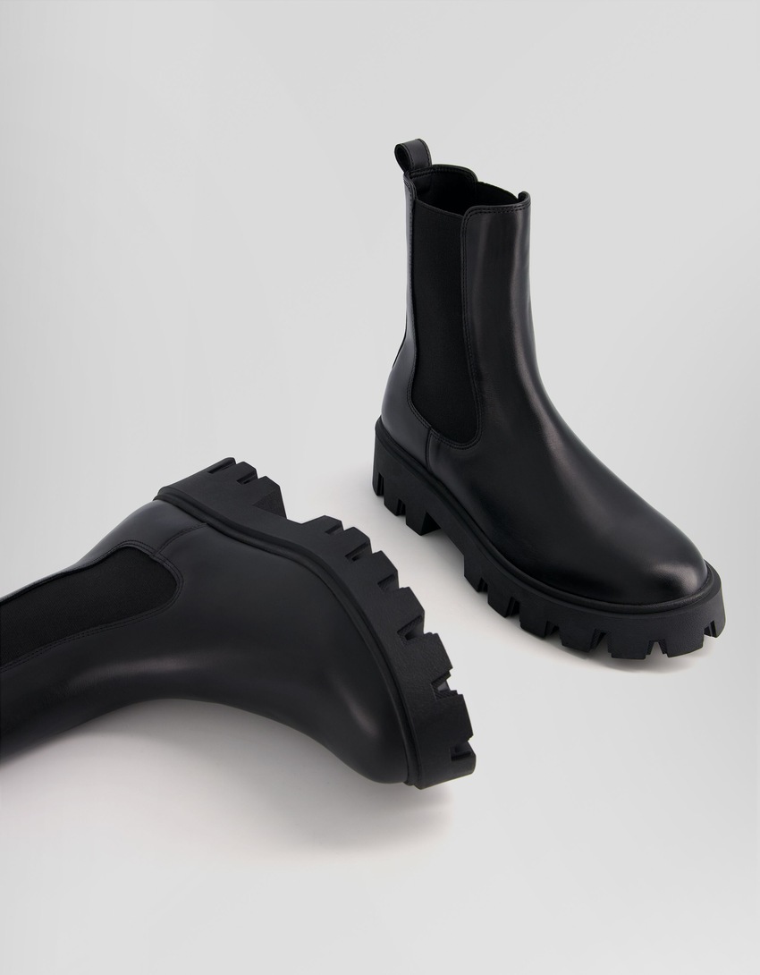 Botas Chelsea de couro para homem