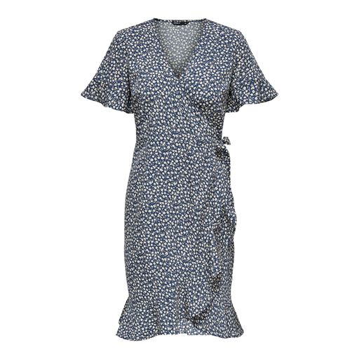 ONLY Olivia Wrap Kjole, Blue Mirage, 34
