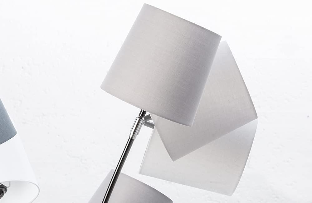 Riess Ambiente 5-flammige Stehlampe LEVELS 176cm schwarz grau E14 mit 5 Stoffschirmen aus Leinen Stehleuchte Wohnzimmerlampe Deckenfluter