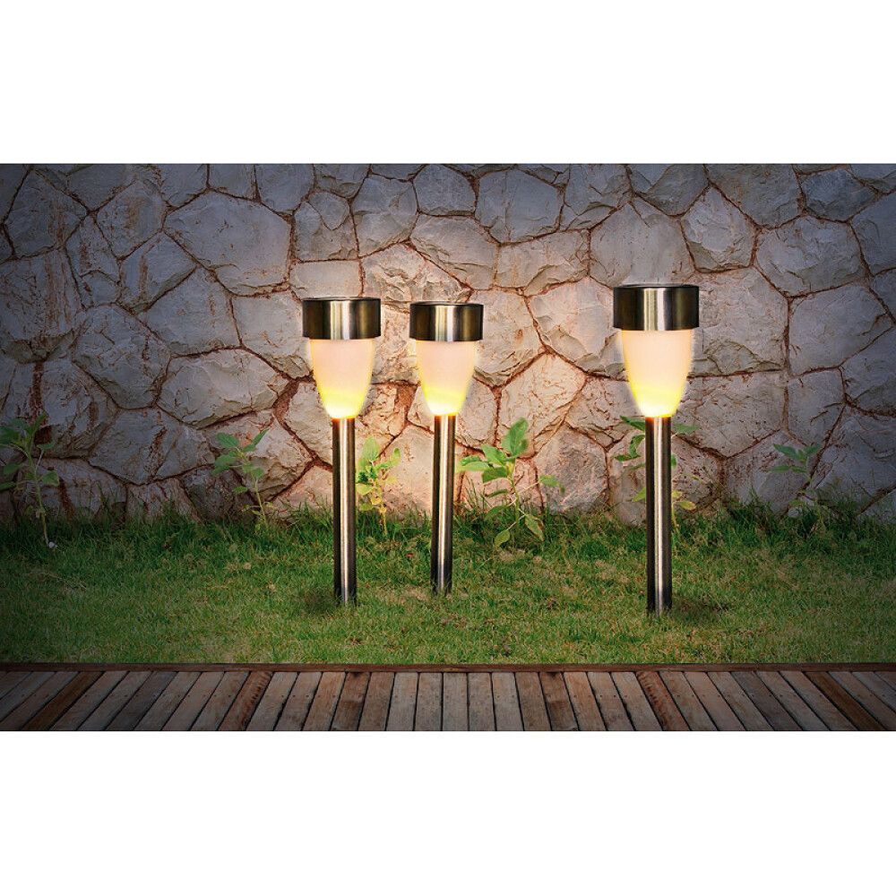 SOLCELLELAMPE GLOBO BAKKESPOT SØLV 3-PACK