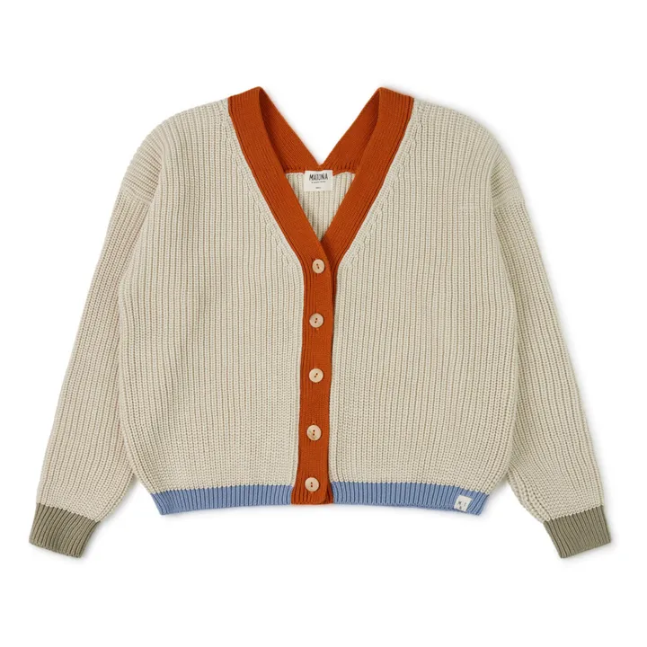 Matona Cardigan Color Block Coton Bio | Beige