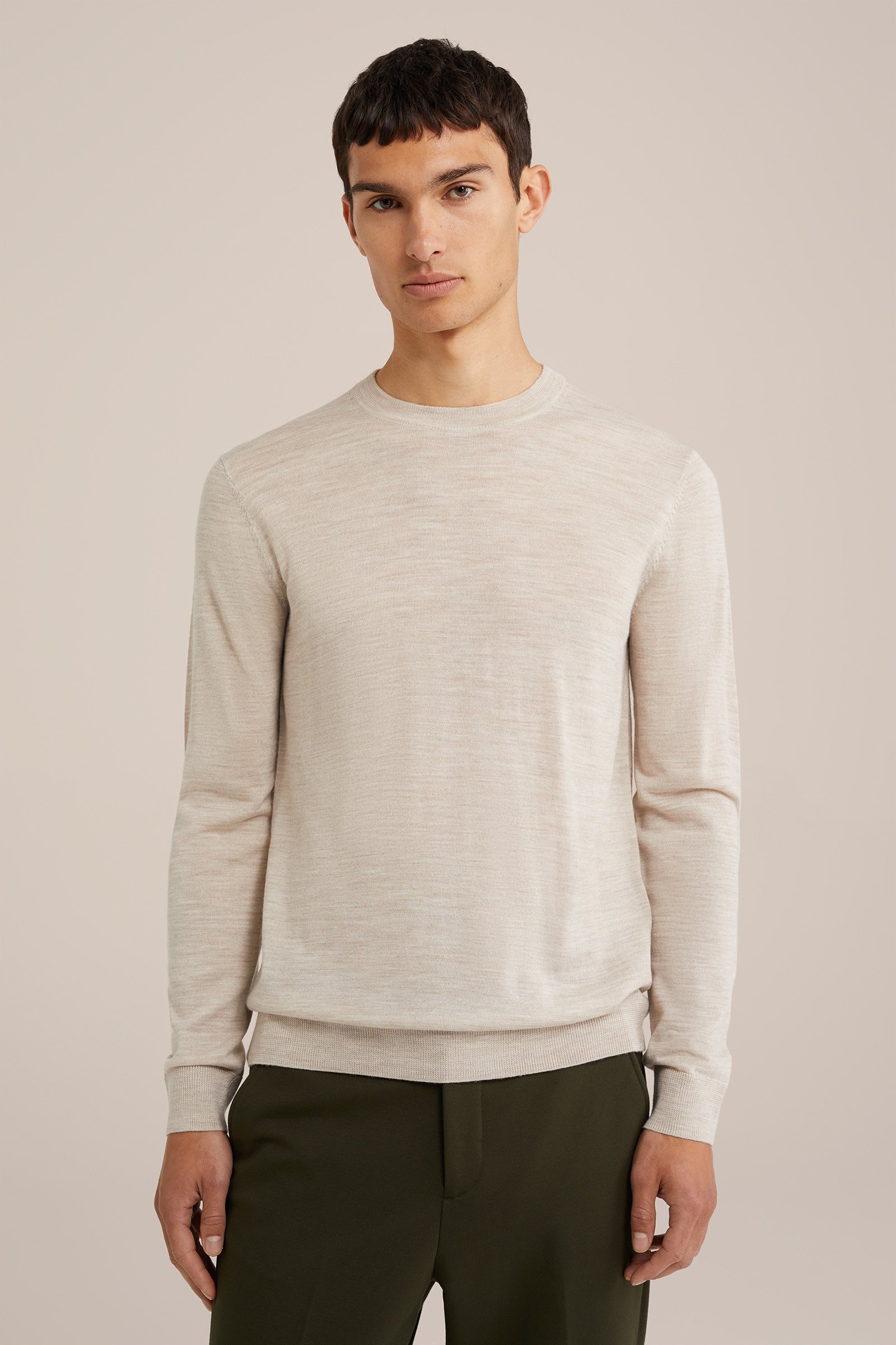 trui van merinowol Fundamentals Beige