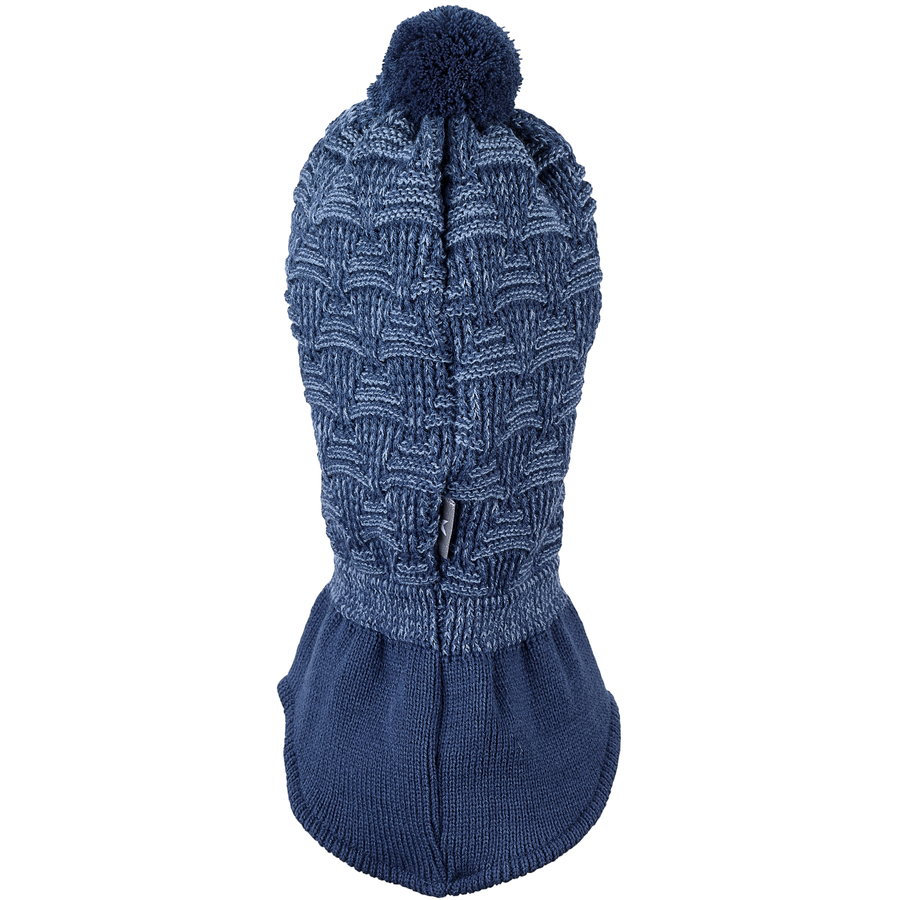 Sterntaler Schal-Strickmütze Raute mittelblau