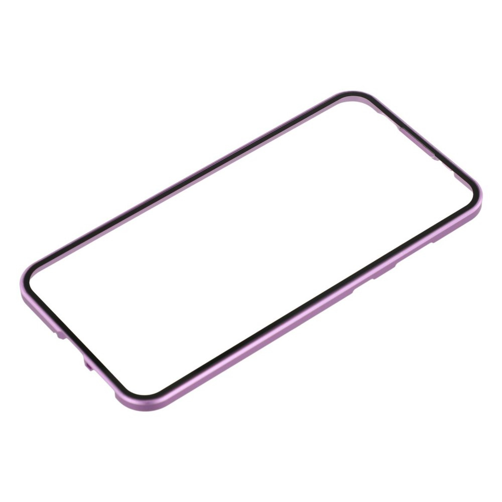 Samsung Galaxy A56 Magnetische Alu Schutzhülle mit Panzer Glas Backcover   Displayschutz (Magnet-Technologie) - Lila