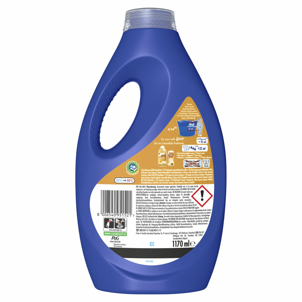 Dash Vloeibaar Wasmiddel Amber & Orchidee 26 Wasbeurten1170 ml