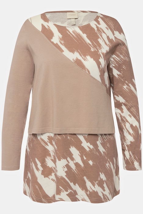 Shirt, Lagenoptik, Rundhals, Langarm, Biobaumwolle