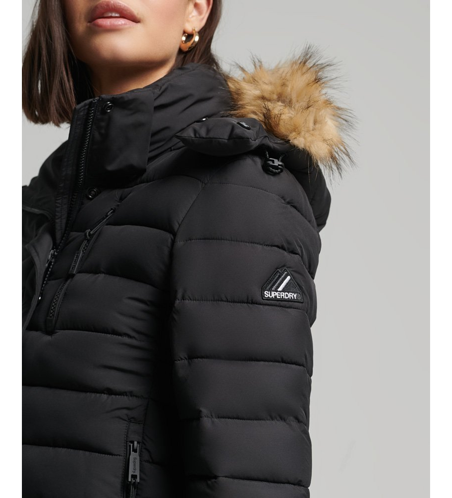 Jaqueta Superdry Classic Fuji de pele sintética preta