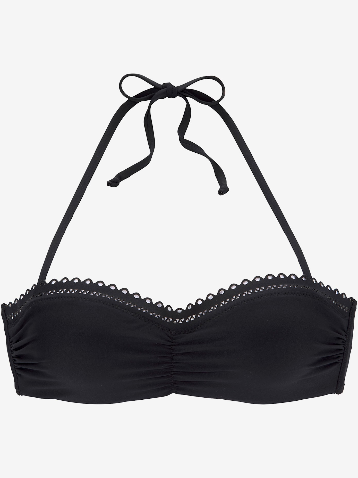 Haut de bikini bandeau à armatures bord découpé au laser tendance