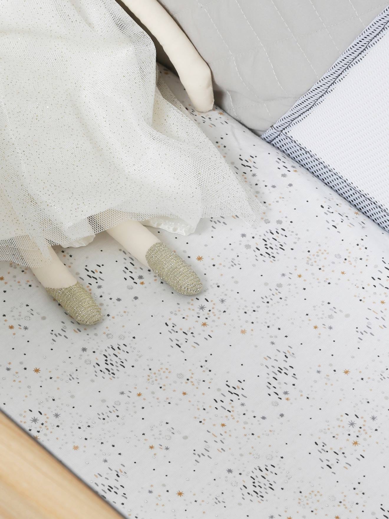 Conjunto de 2 capas de berço e para cama compartilhada em algodão orgânico* lisas e brancas