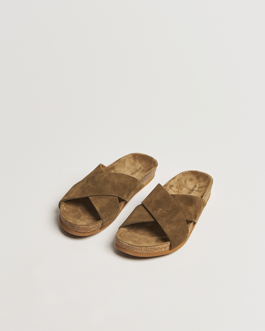 Myrqvist Solvik Sandals Moss Green Suede