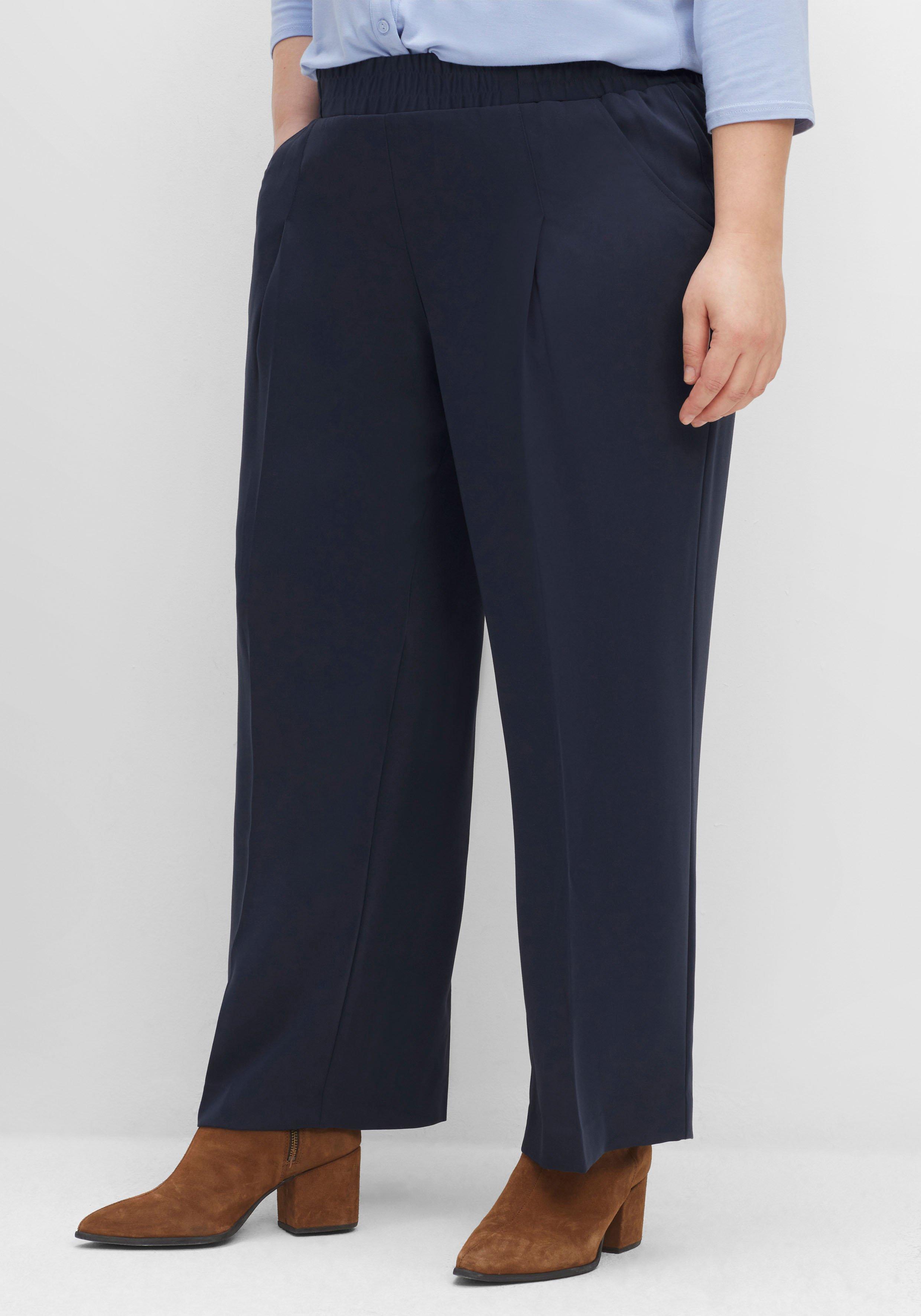 Weite Hose mit Gummizugbund und Bundfalten