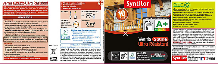 Vernis extérieur Aquaréthane Incolore Syntilor - 0.25 L