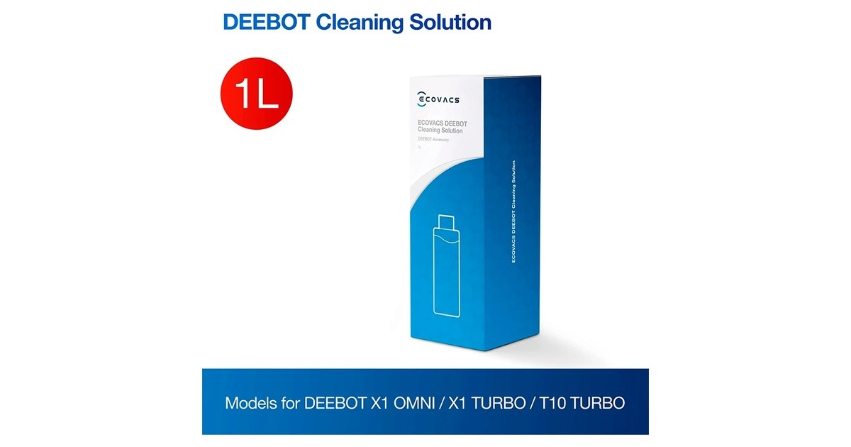 ECOVACSDEEBOT reinigingsmiddel, 1 liter  (voor X2 OMNI / T20 OMNI / T20e OMNI / X1 OMNI / T10 TURBO)
