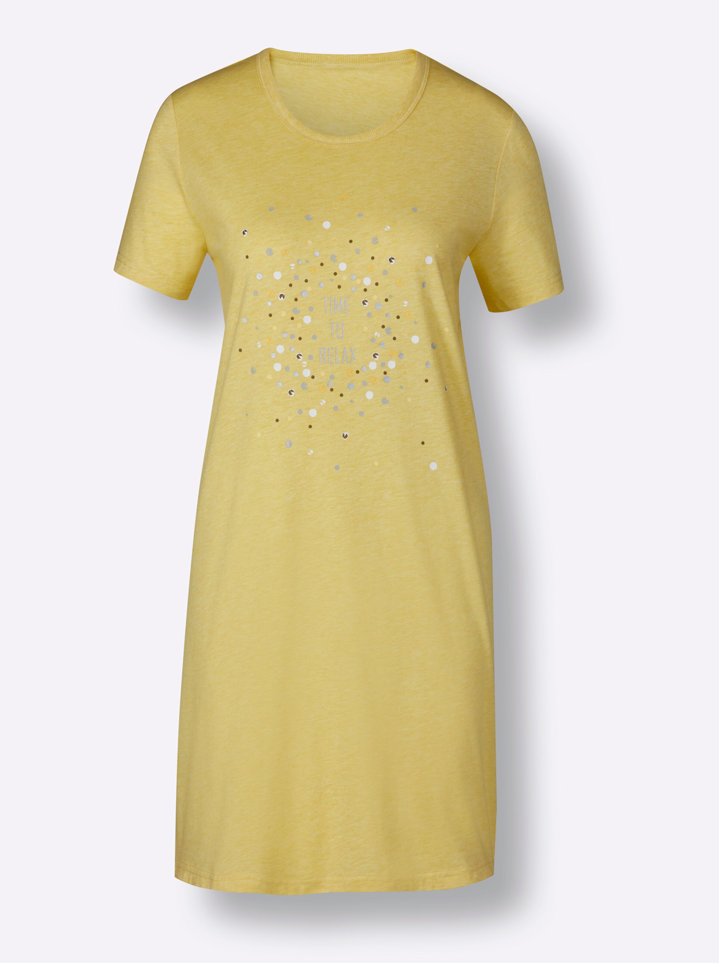 wäschepur Sleepshirts in zitrone-meliert + grau-meliert