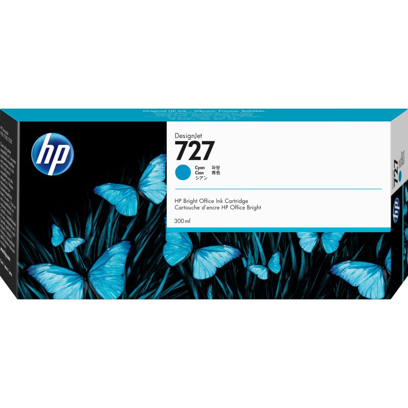 HP 727 cartouche d'encre DesignJet cyan, 300 ml