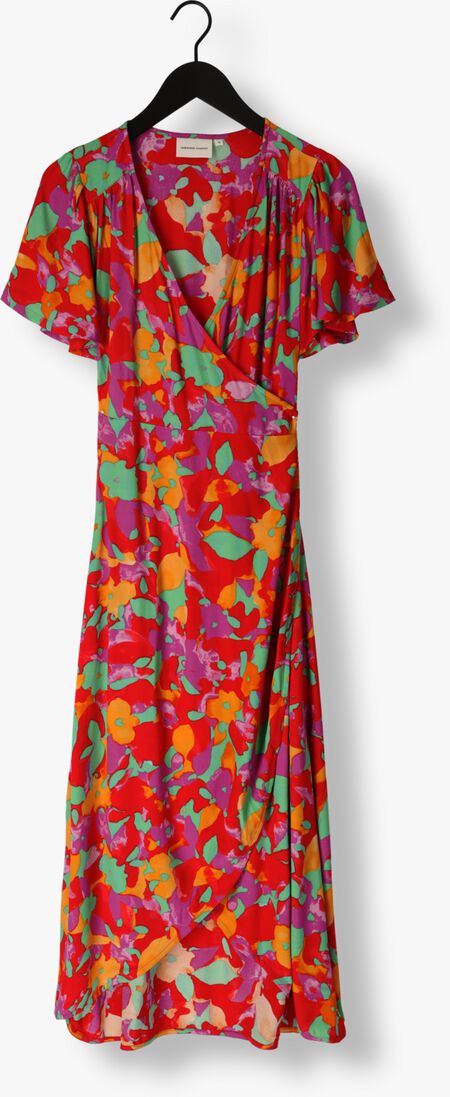 FABIENNE CHAPOT rode fabienne chapot midi jurk archana butterfly dress