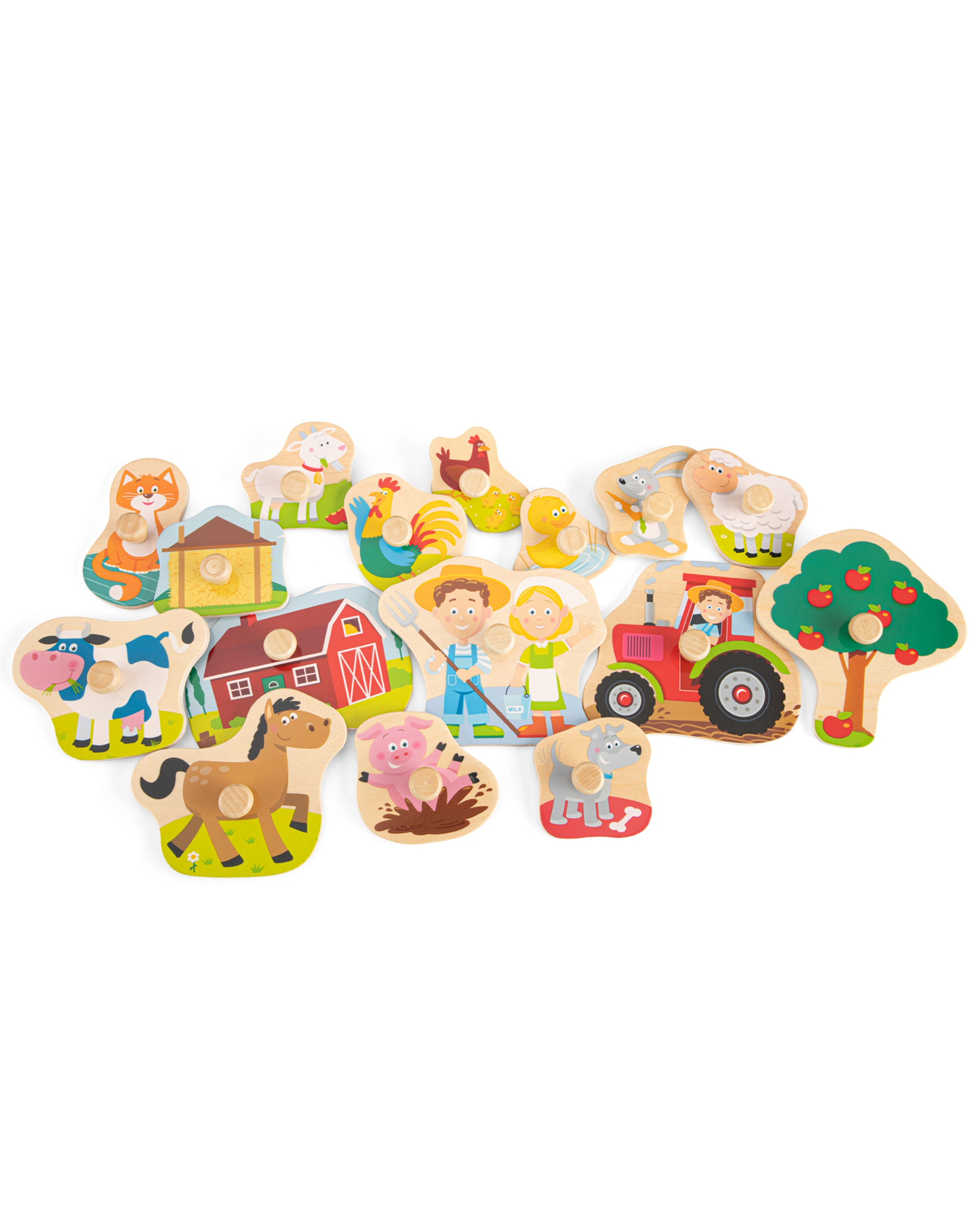 Steckpuzzle BAUERNHOF 16-teilig aus Holz