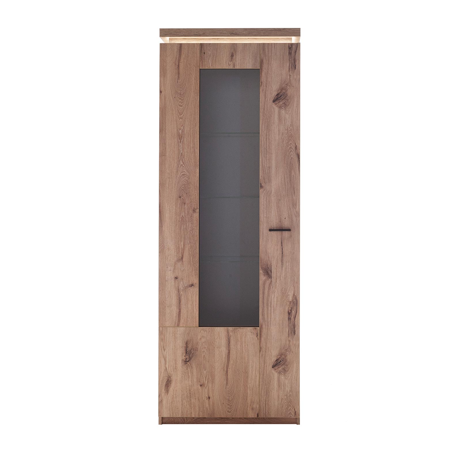 Standvitrine - Viking Oak - LED-Beleuchtung - 198 cm