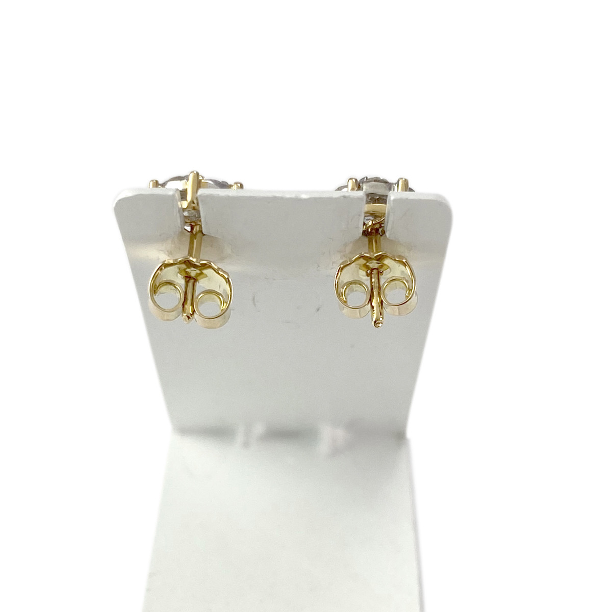 Boucles d'oreilles d'occasion or 750 jaune diamants