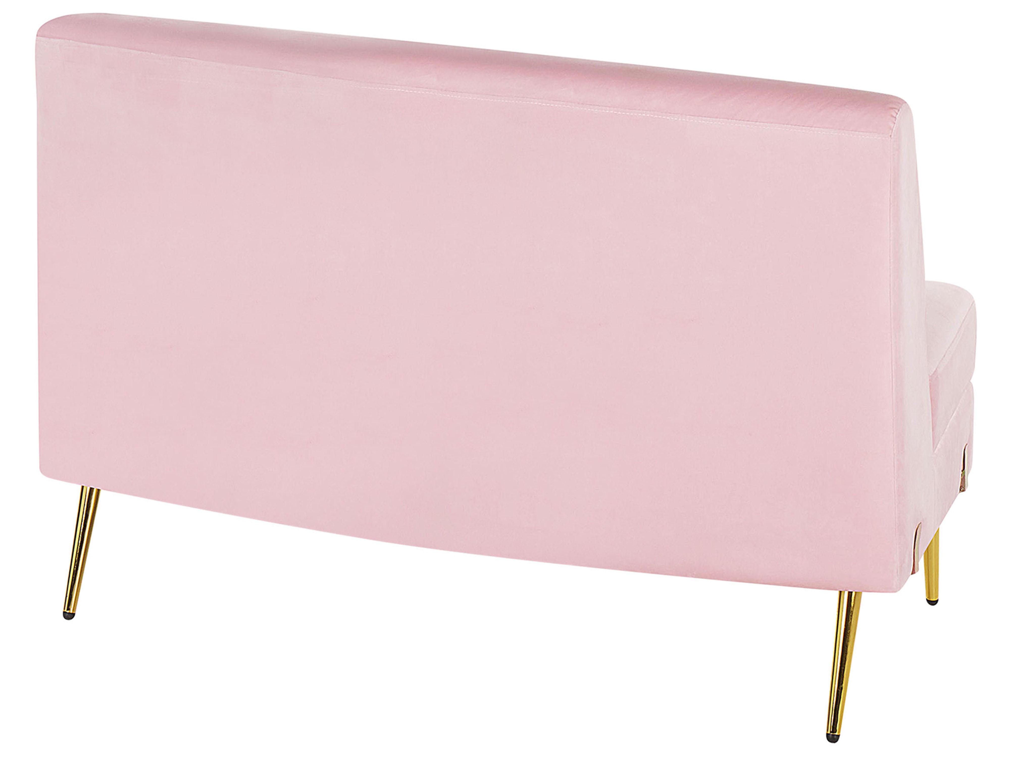 Halfronde bank 4-zits MOSS Fluweel Roze