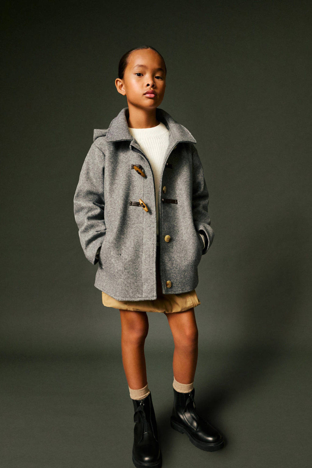 Mango Kids winterjas grijs