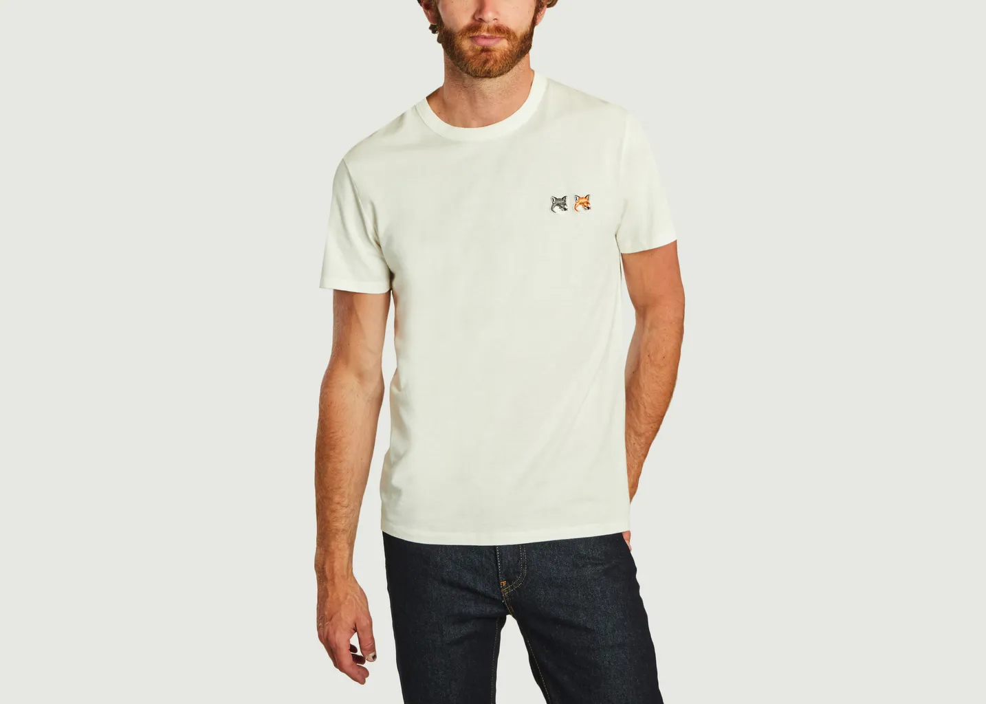 T-shirt double Fox Head Maison Kitsuné